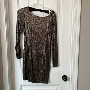 Guess gold long sleeve dress